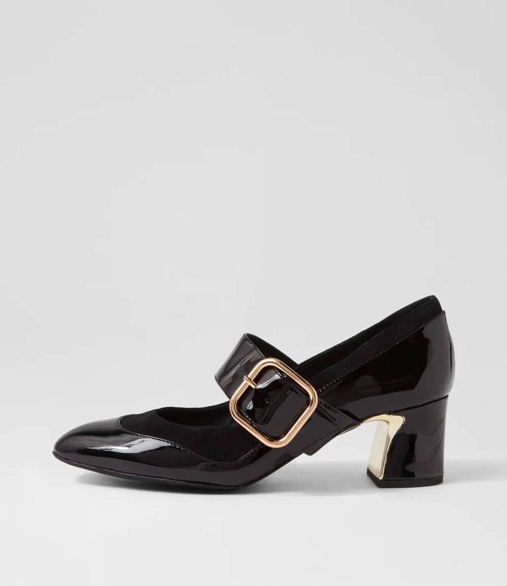NEW DJANGO & JULIETTE women's japas mary jane heels in black/black